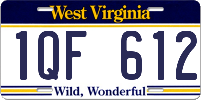 WV license plate 1QF612