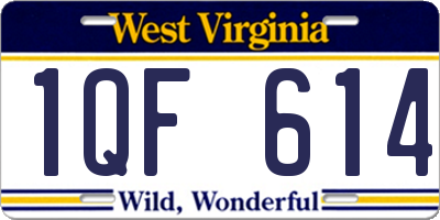 WV license plate 1QF614