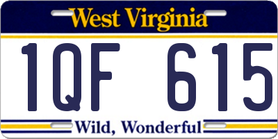 WV license plate 1QF615