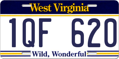 WV license plate 1QF620