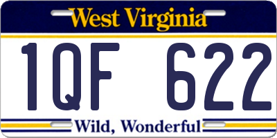 WV license plate 1QF622