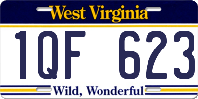 WV license plate 1QF623
