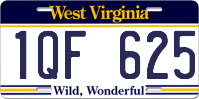 WV license plate 1QF625