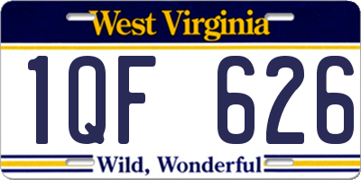 WV license plate 1QF626