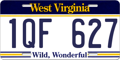 WV license plate 1QF627