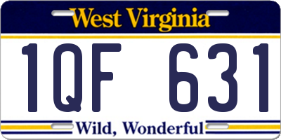 WV license plate 1QF631