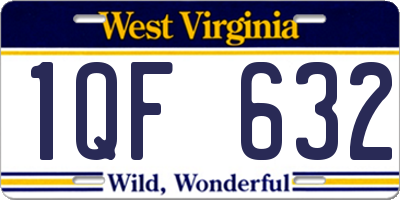 WV license plate 1QF632