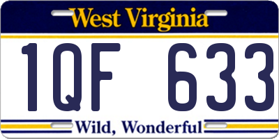 WV license plate 1QF633
