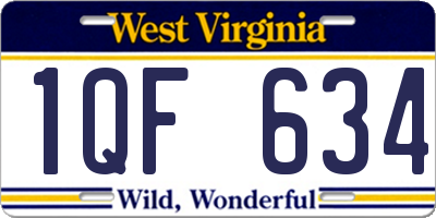 WV license plate 1QF634