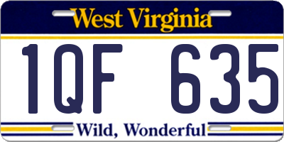 WV license plate 1QF635