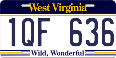 WV license plate 1QF636