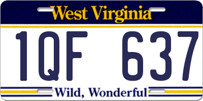 WV license plate 1QF637