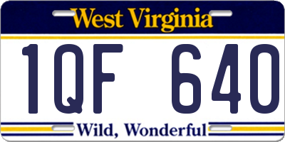WV license plate 1QF640