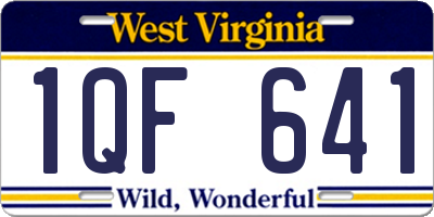 WV license plate 1QF641