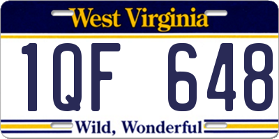WV license plate 1QF648