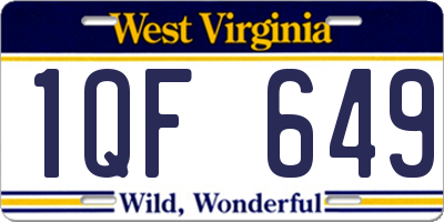 WV license plate 1QF649