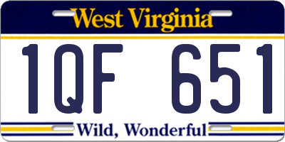 WV license plate 1QF651