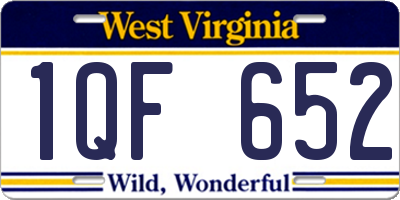 WV license plate 1QF652
