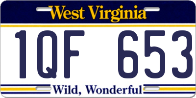 WV license plate 1QF653