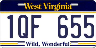 WV license plate 1QF655