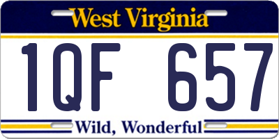 WV license plate 1QF657