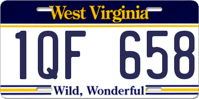 WV license plate 1QF658