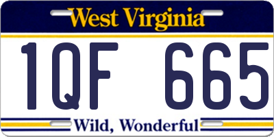 WV license plate 1QF665