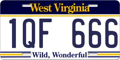 WV license plate 1QF666