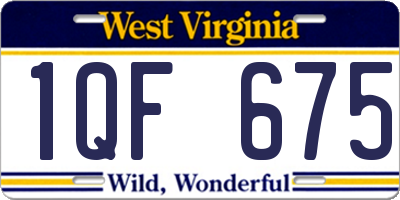 WV license plate 1QF675
