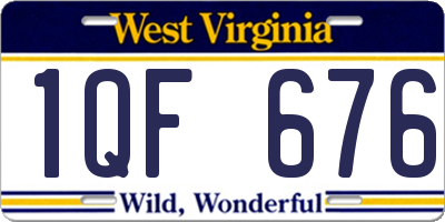 WV license plate 1QF676