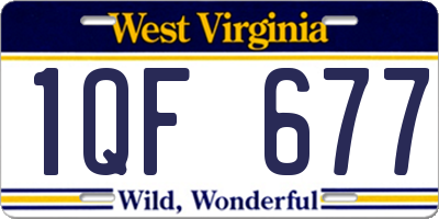 WV license plate 1QF677