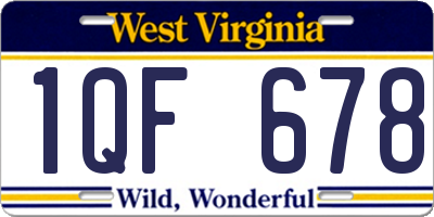WV license plate 1QF678