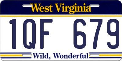 WV license plate 1QF679