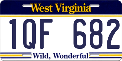WV license plate 1QF682