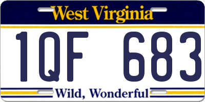 WV license plate 1QF683