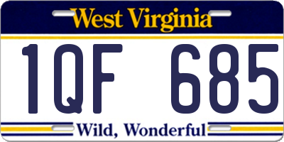 WV license plate 1QF685