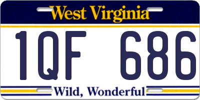 WV license plate 1QF686