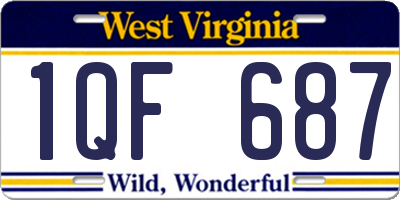 WV license plate 1QF687