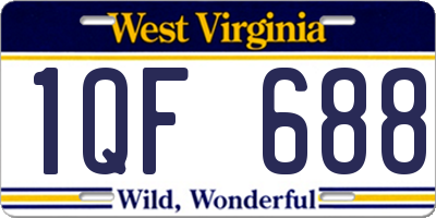 WV license plate 1QF688
