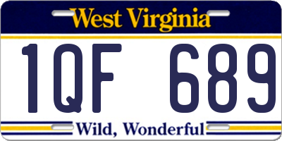 WV license plate 1QF689