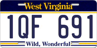 WV license plate 1QF691