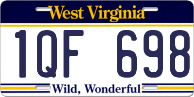 WV license plate 1QF698