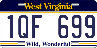 WV license plate 1QF699