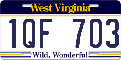 WV license plate 1QF703