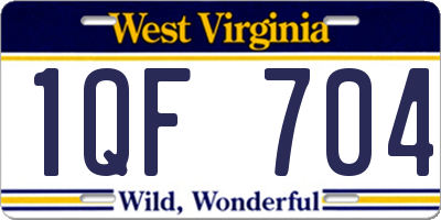 WV license plate 1QF704