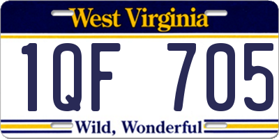 WV license plate 1QF705