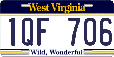 WV license plate 1QF706