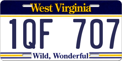 WV license plate 1QF707