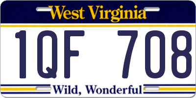 WV license plate 1QF708