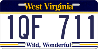 WV license plate 1QF711